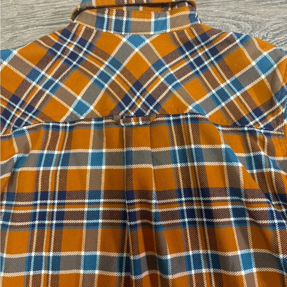 Duluth Women’s Plaid Flannel, Orange/Blue/White, Medium - Picture 6 of 6